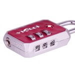 VIAGGI 3 Dial Travel Sentry Approved Security Luggage Resettable Combination Number Padlock - Maroon